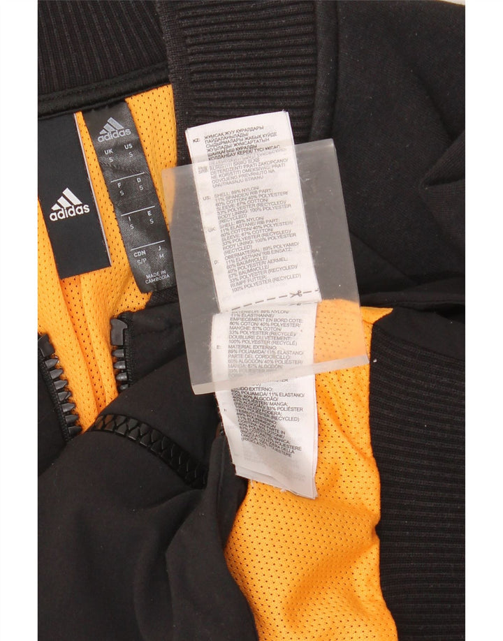 Giacca da ginnastica grafica da uomo ADIDAS piccola in nylon color block nero