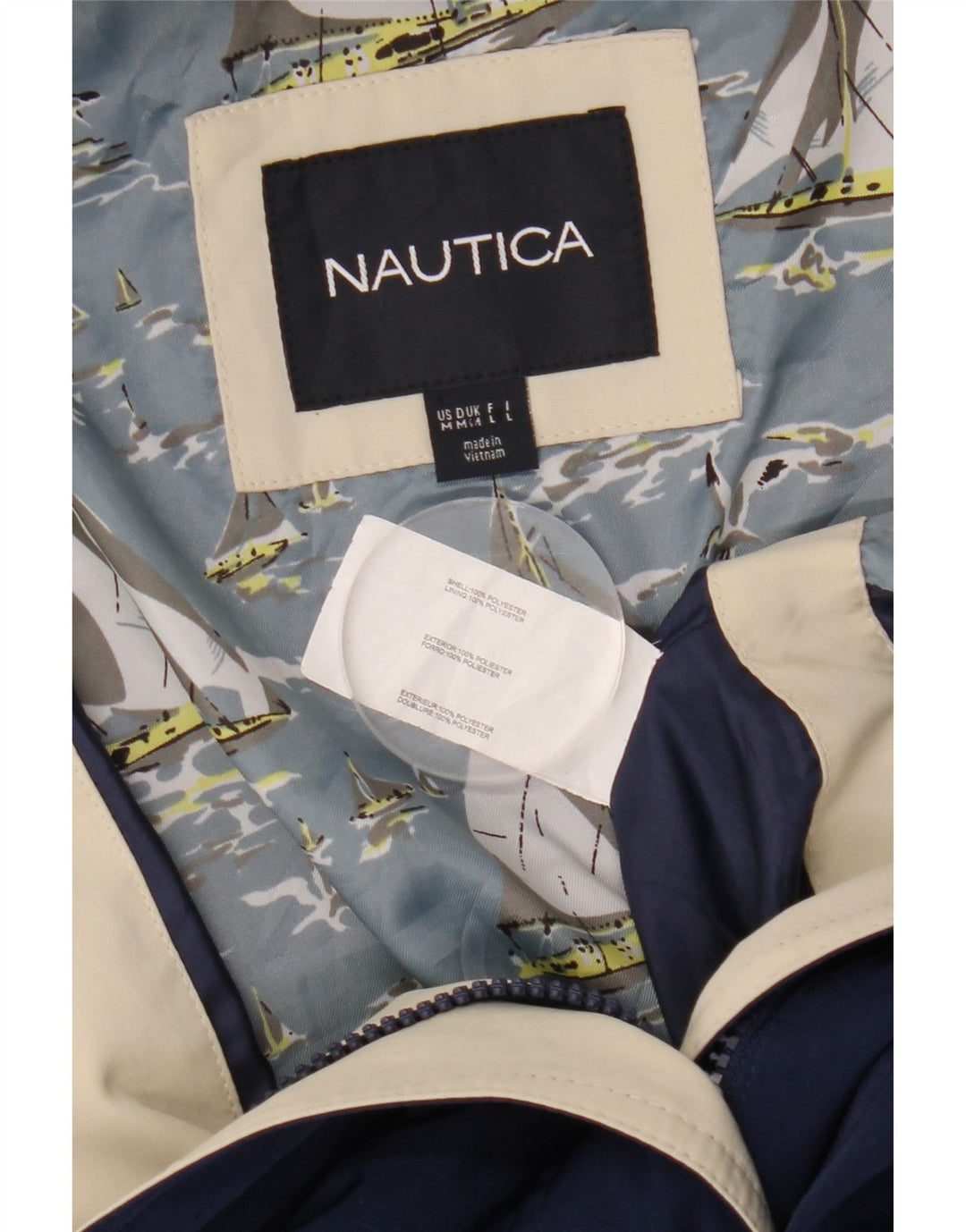 Giacca a vento con cappuccio da donna Nautica UK 14 poliestere medio blu navy