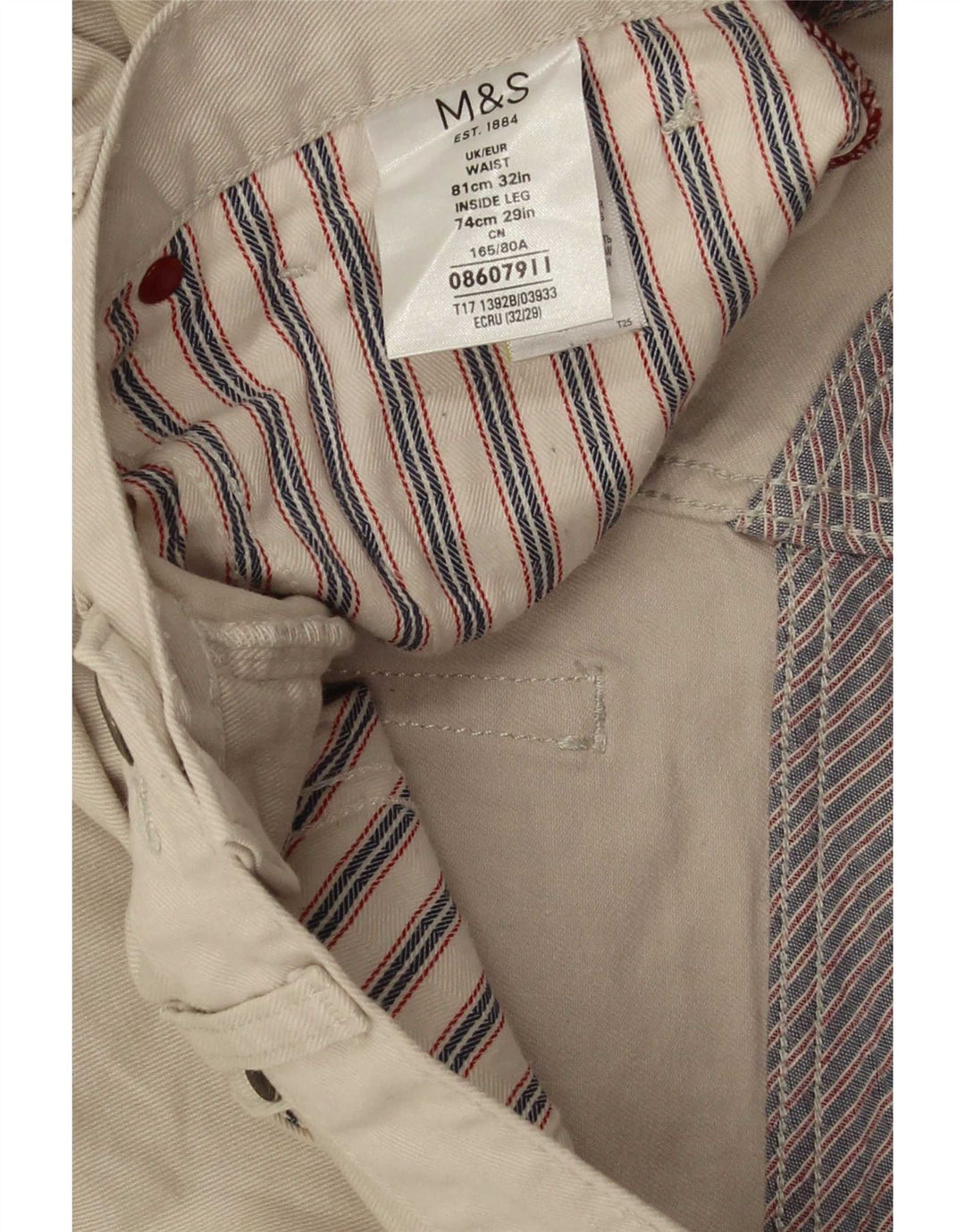 Pantaloni casual bootcut da uomo Marks & Spencer W32 L29 Cotone beige