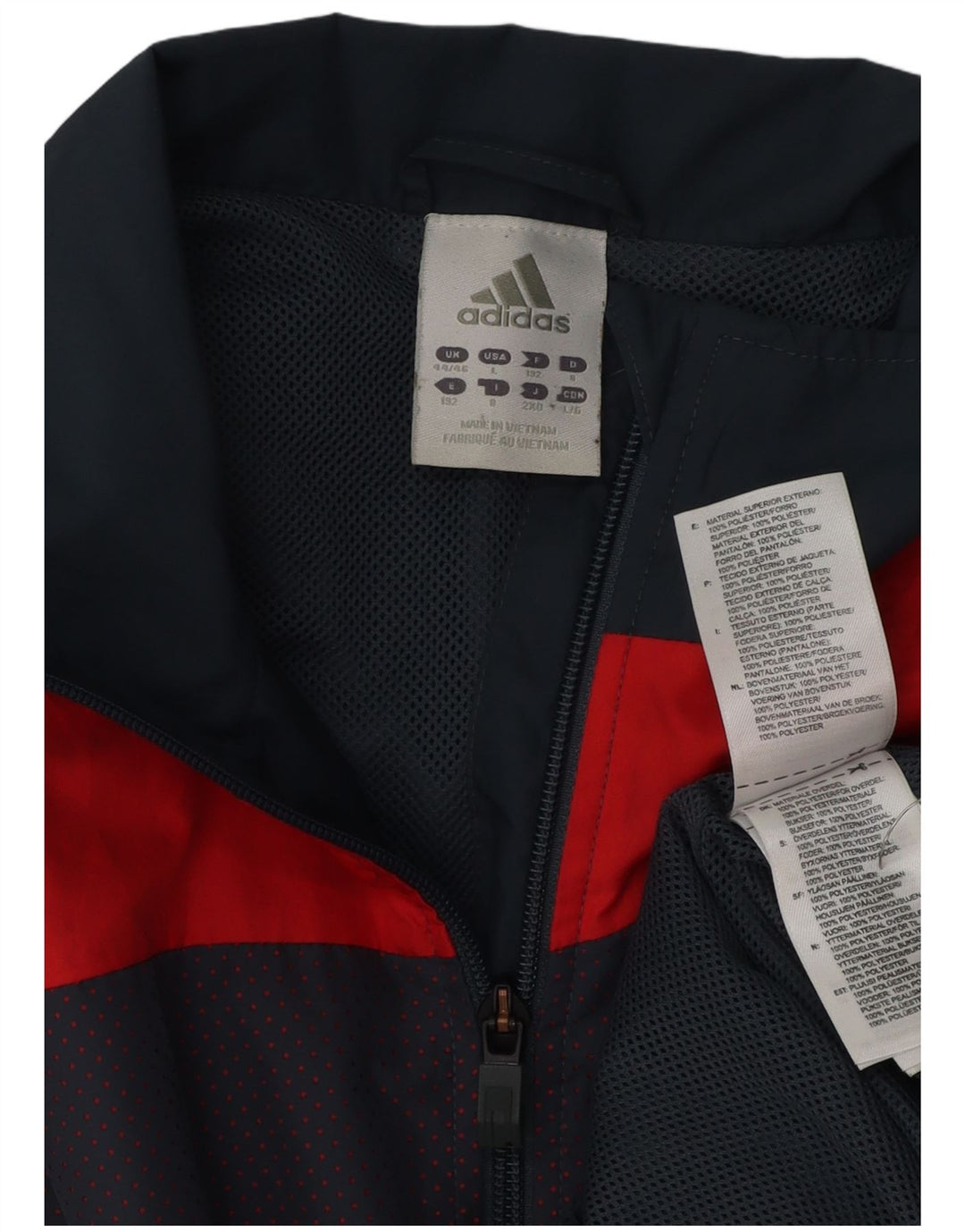 Giacca da tuta da uomo ADIDAS UK 44/46 Large Blu Navy Colourblock