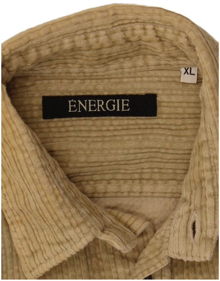 Camicia da uomo in velluto a coste ENERGIE XL Beige