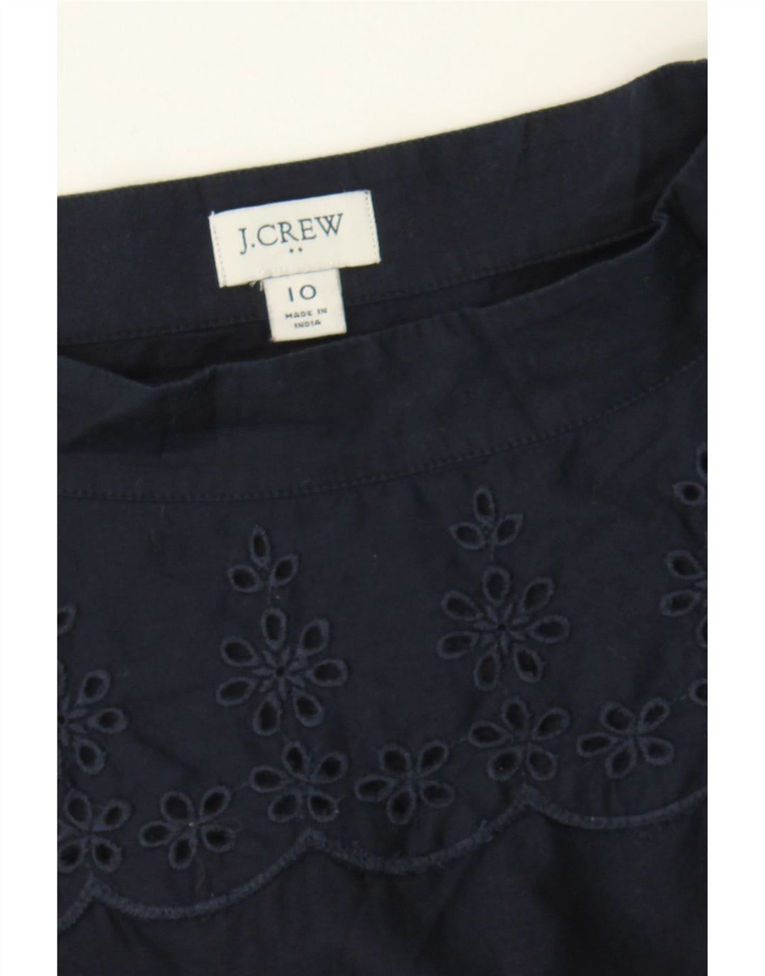 J. CREW Womens Long Sleeve Blouse Top US 10 Large Navy Blue Cotton Vintage J. Crew and Second-Hand J. Crew from Messina Hembry 