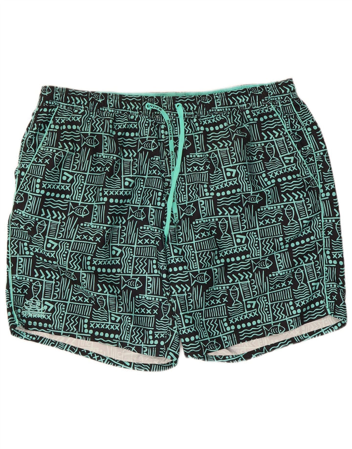 Pantaloncini da bagno da uomo Sundek XL poliestere geometrico nero