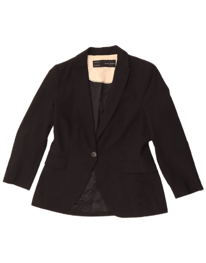 Giacca blazer a 1 bottone da donna Zara EU 40 poliestere nero medio