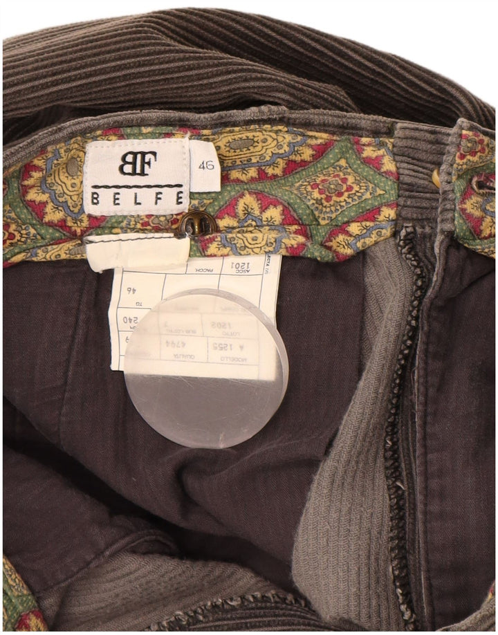 Pantaloni larghi da uomo in velluto a coste con picchetti BELFE IT46 Small W30 L28 Grigio