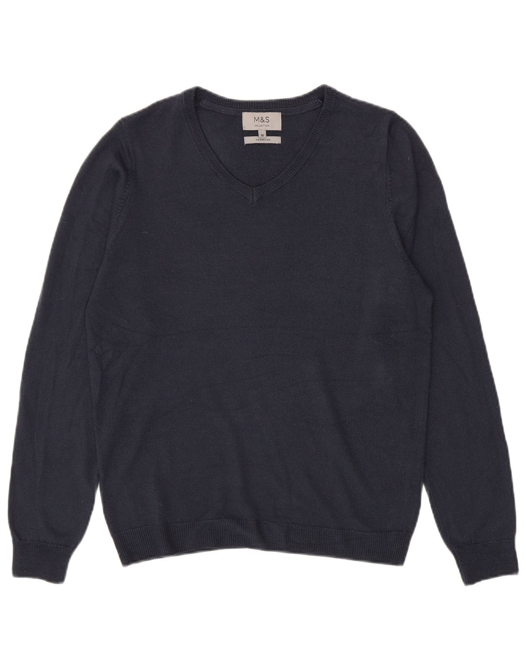 Maglione da uomo con scollo a V Marks & Spencer medio blu navy in acrilico
