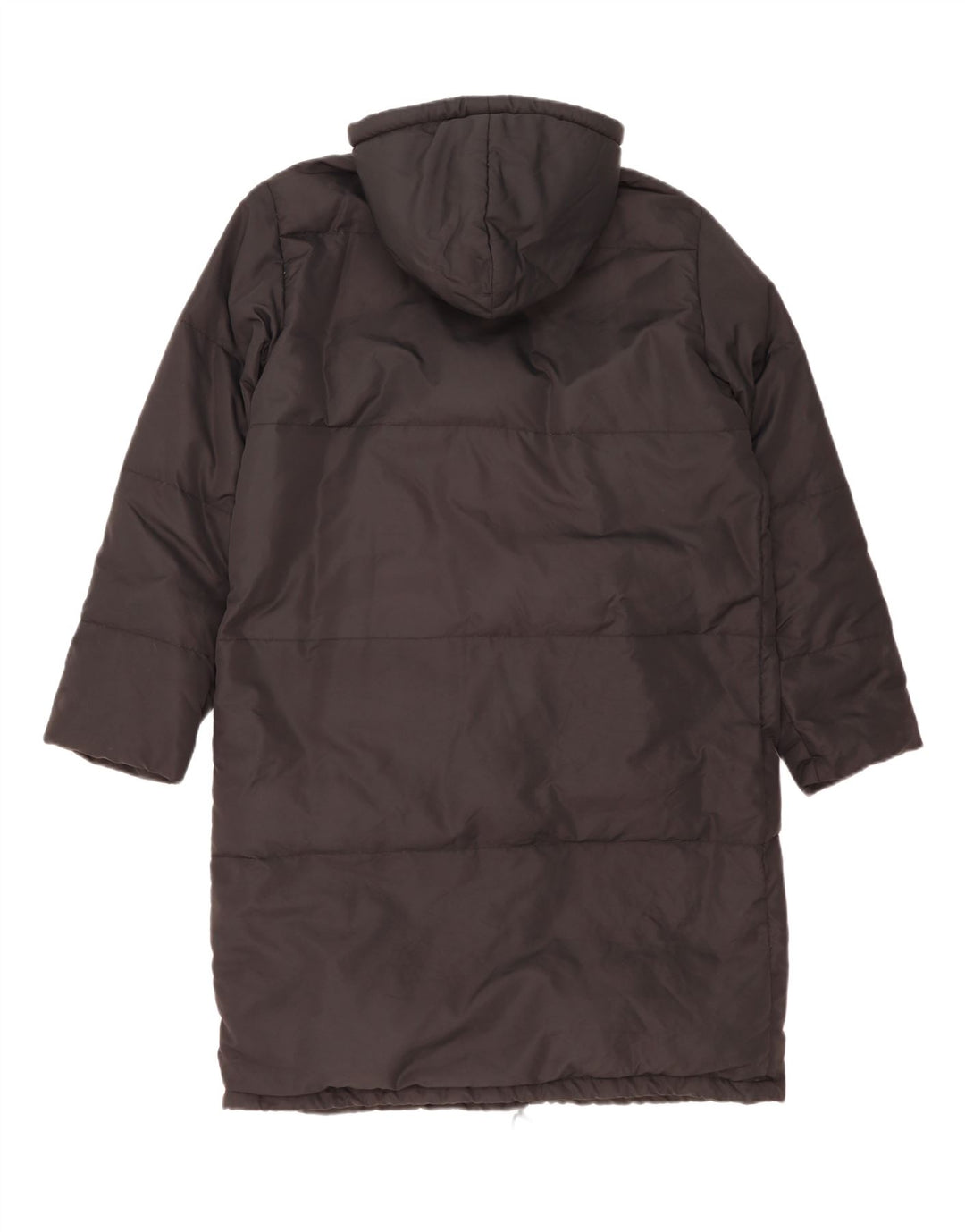 Cappotto imbottito oversize con cappuccio da donna vintage IT 46 Large nero in poliammide