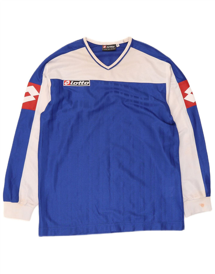 Lotto Top grafico da uomo a maniche lunghe in poliestere color block medio blu navy