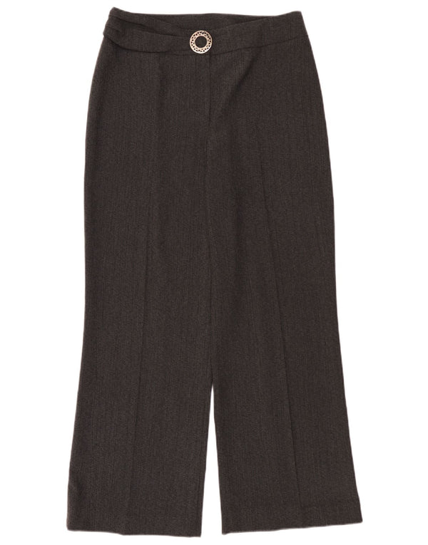 Pantaloni casual a vita alta da donna Via Veneto UK 12 Medium W30 L30 Grigio