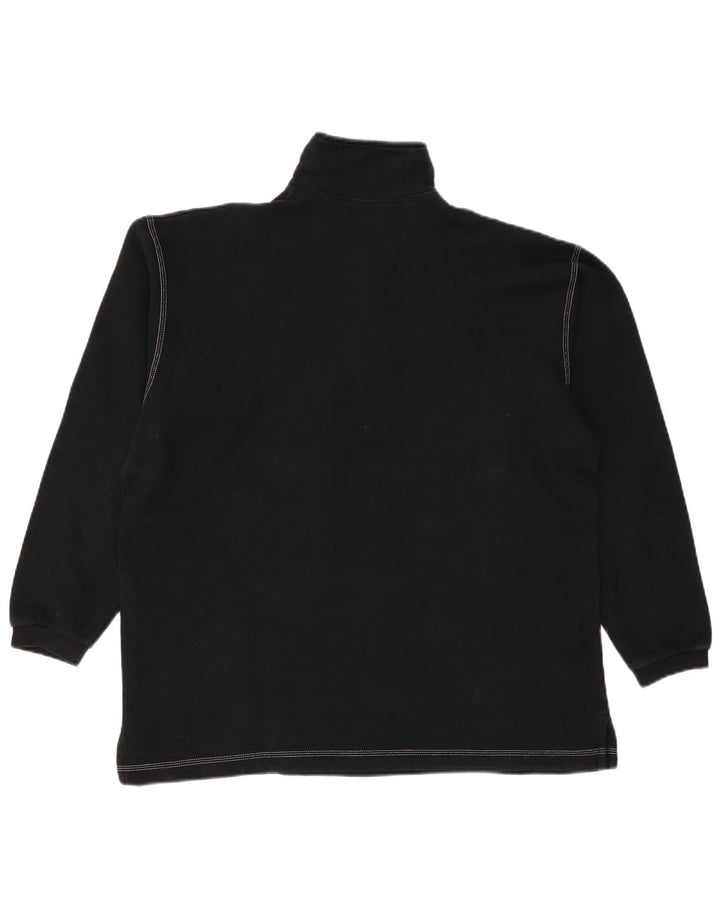 CHAMPION Felpa da uomo con collo con zip, maglione grande, cotone nero