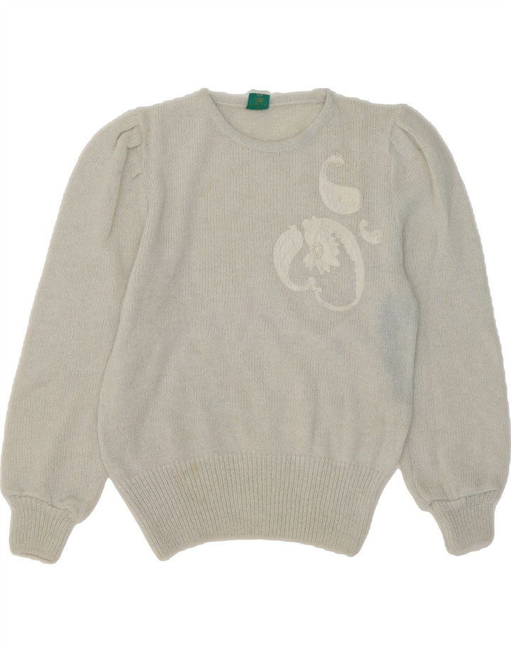 CANDA Womens Crew Neck Jumper Sweater IT 42 Medium Grey Acrylic Vintage Canda and Second-Hand Canda from Messina Hembry 