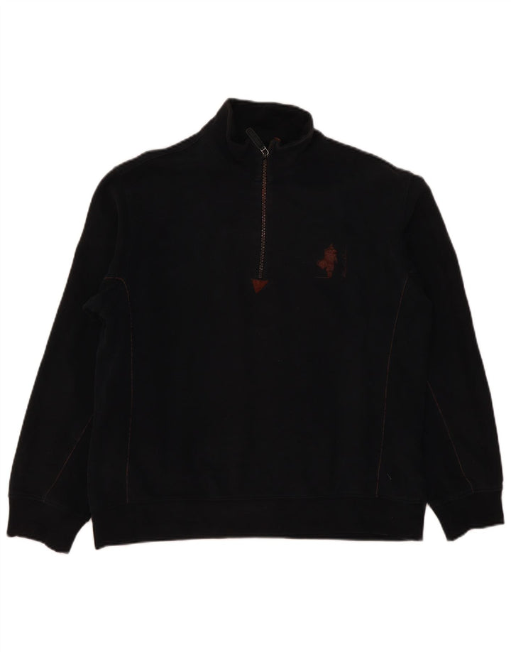Felpa da donna con collo con zip Marlboro Classics, maglione UK 16, grande, nera