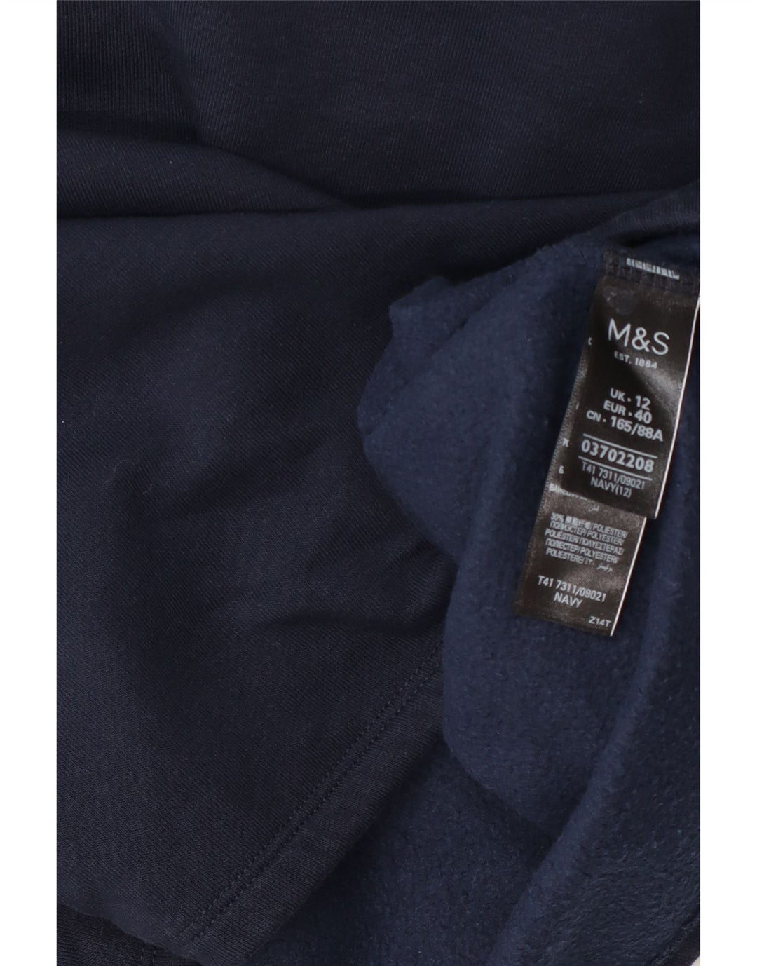 Felpa da donna Marks & Spencer maglione UK 12 medio cotone blu navy