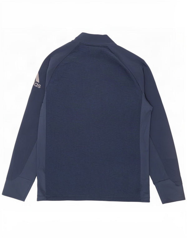 Adidas Uomo Graphic Pullover Tuta Top Medium Blu Navy Colourblock