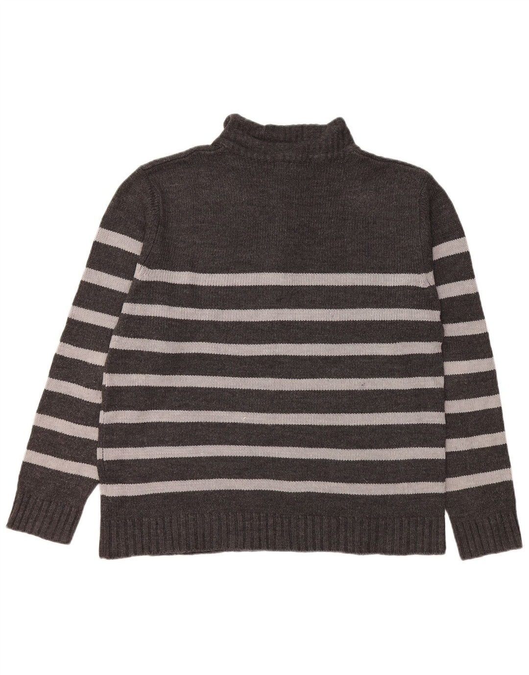 PIERRE CARDIN Maglione da uomo con zip e collo grande acrilico a righe grigie