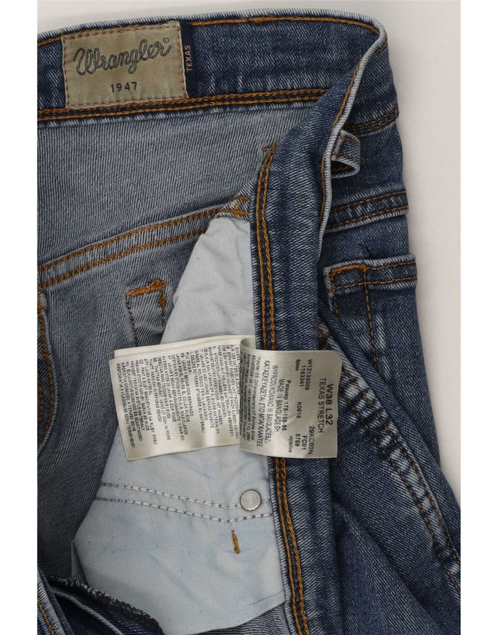 Jeans dritti elasticizzati Texas da uomo Wrangler W38 L32 cotone blu