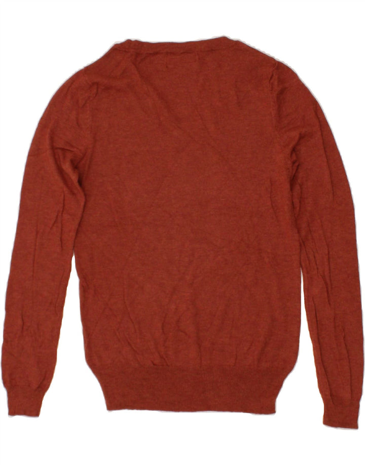 MOSSIMO Womens V-Neck Jumper Sweater UK 10 Small Maroon Nylon Vintage Mossimo and Second-Hand Mossimo from Messina Hembry 