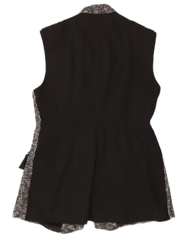 Gilet lungo da donna Karen Millen UK 16 Large in lana pied de poule nera
