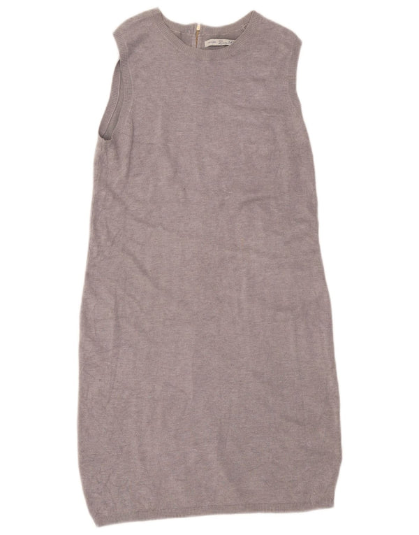 Abito maglione senza maniche da donna Zara UK 12 Grigio medio