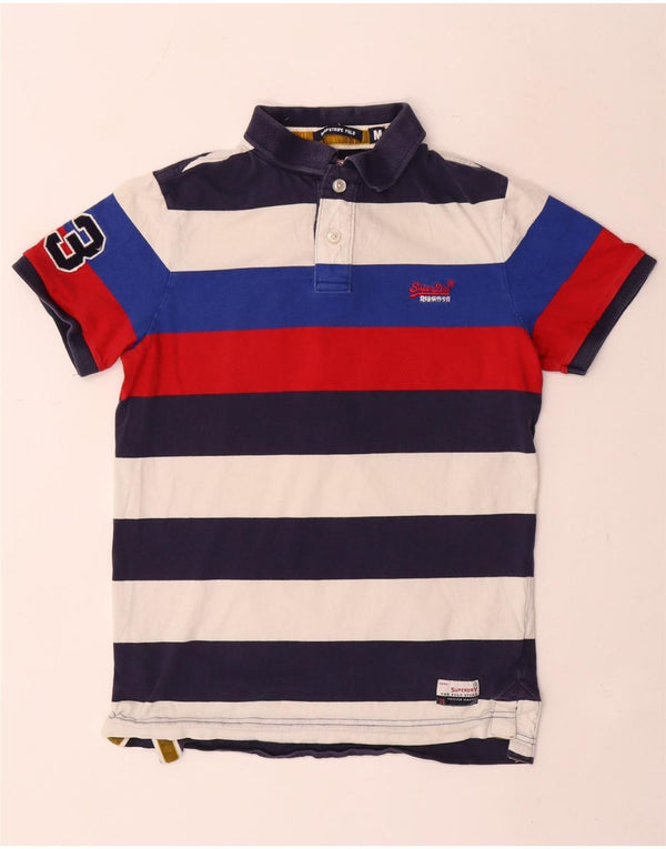 Polo grafica da uomo Superdry in cotone a righe multicolori medie