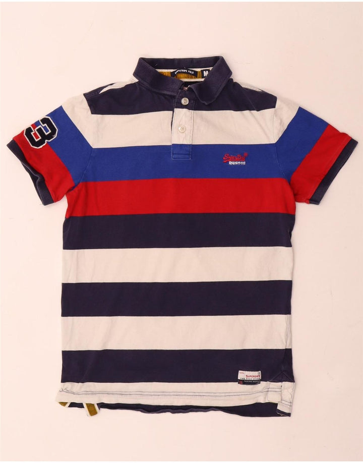 Polo grafica da uomo Superdry in cotone a righe multicolori medie