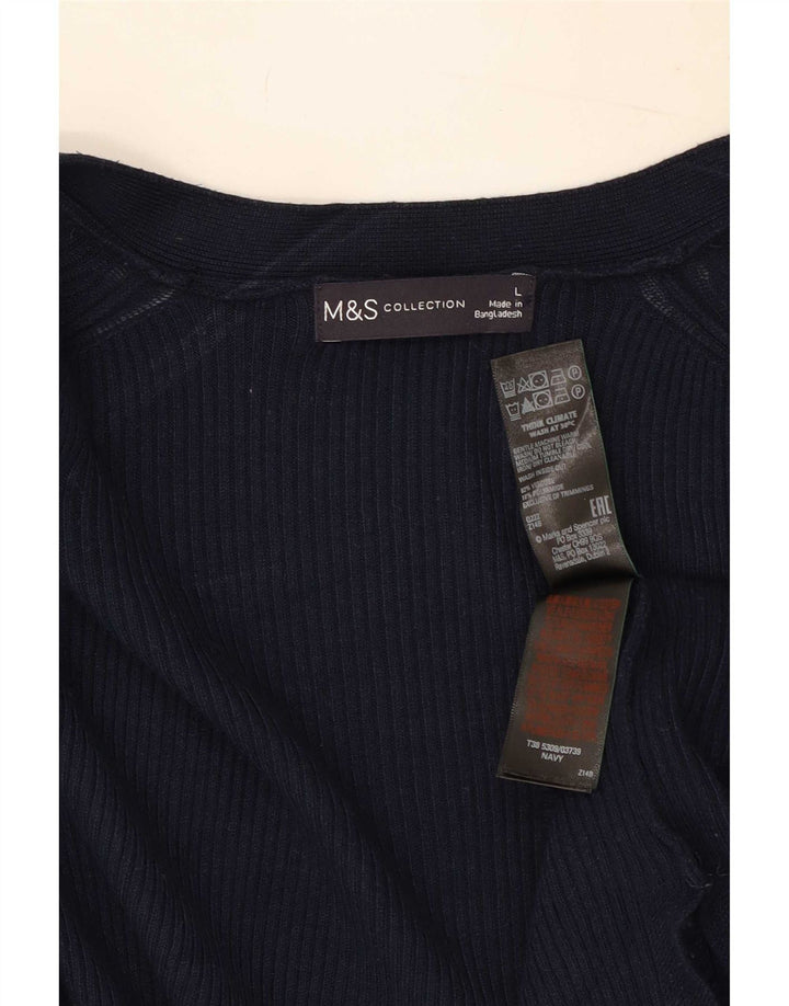 Maglione cardigan oversize da donna Marks & Spencer UK 16 grande blu navy