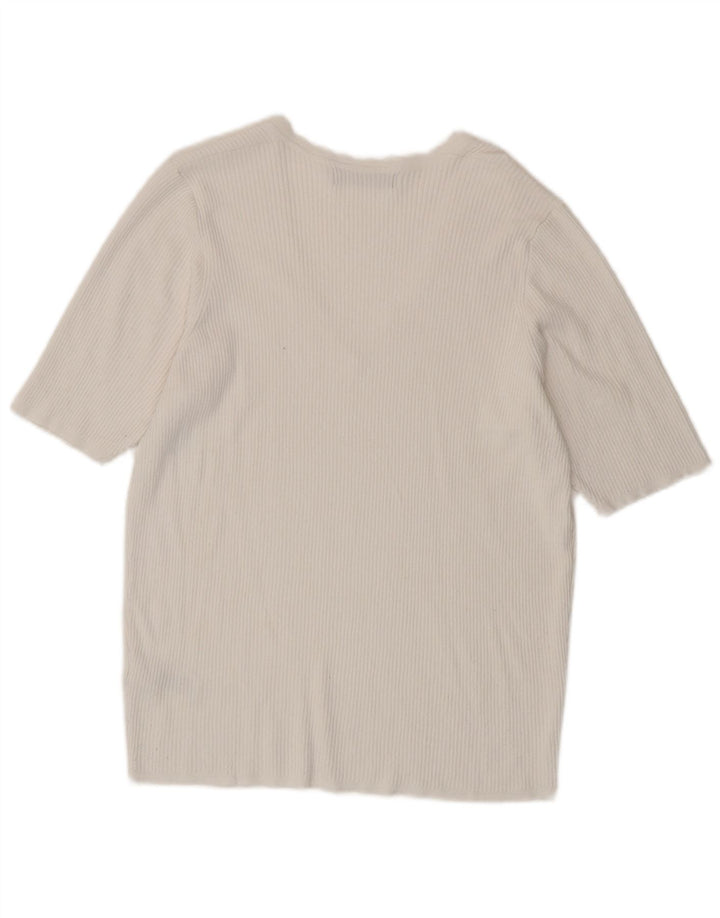 T-shirt da donna Marks & Spencer Top UK 14 Large bianca in viscosa
