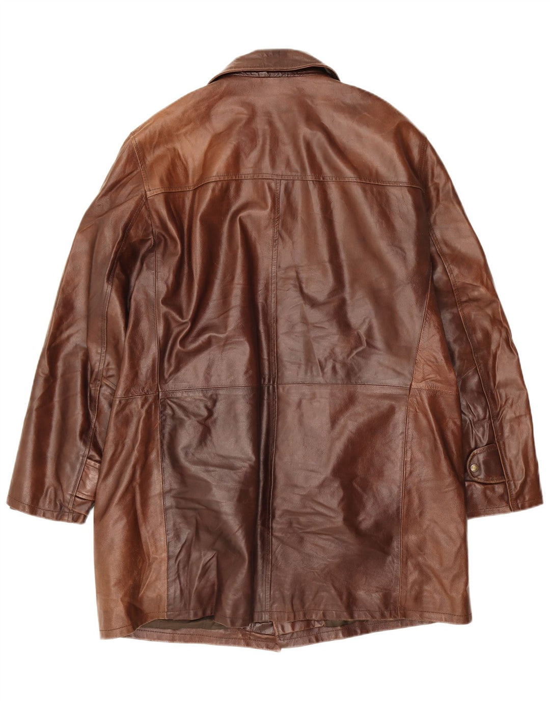 Cappotto in pelle vintage da uomo UK 44 2XL Pelle marrone