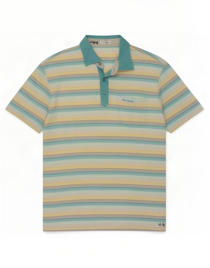 Polo da rugby da uomo Pierre Cardin a righe medie multicolore