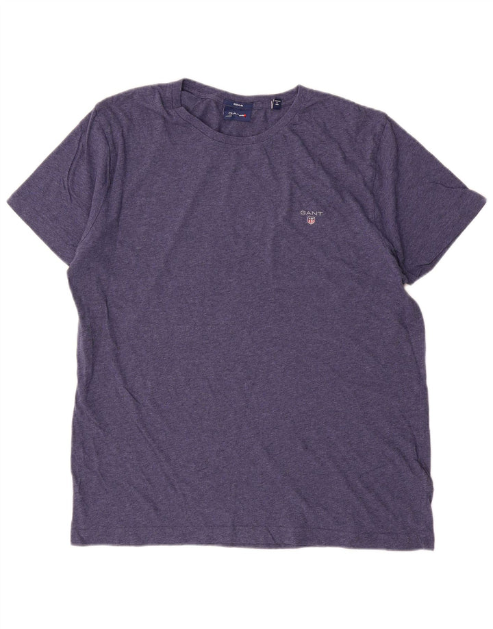 Maglietta Gant da Uomo Regular Taglia Large Cotone Blu Navy Chiaroscuro
