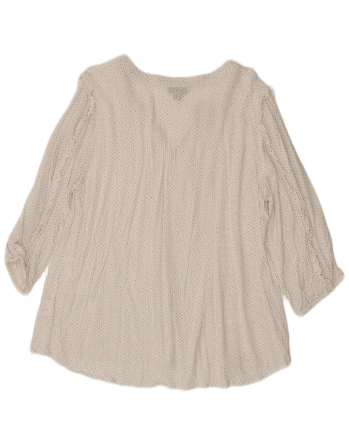 Camicetta da donna con maniche a 3/4 Autograph Top UK 16 Large in viscosa maculata bianca