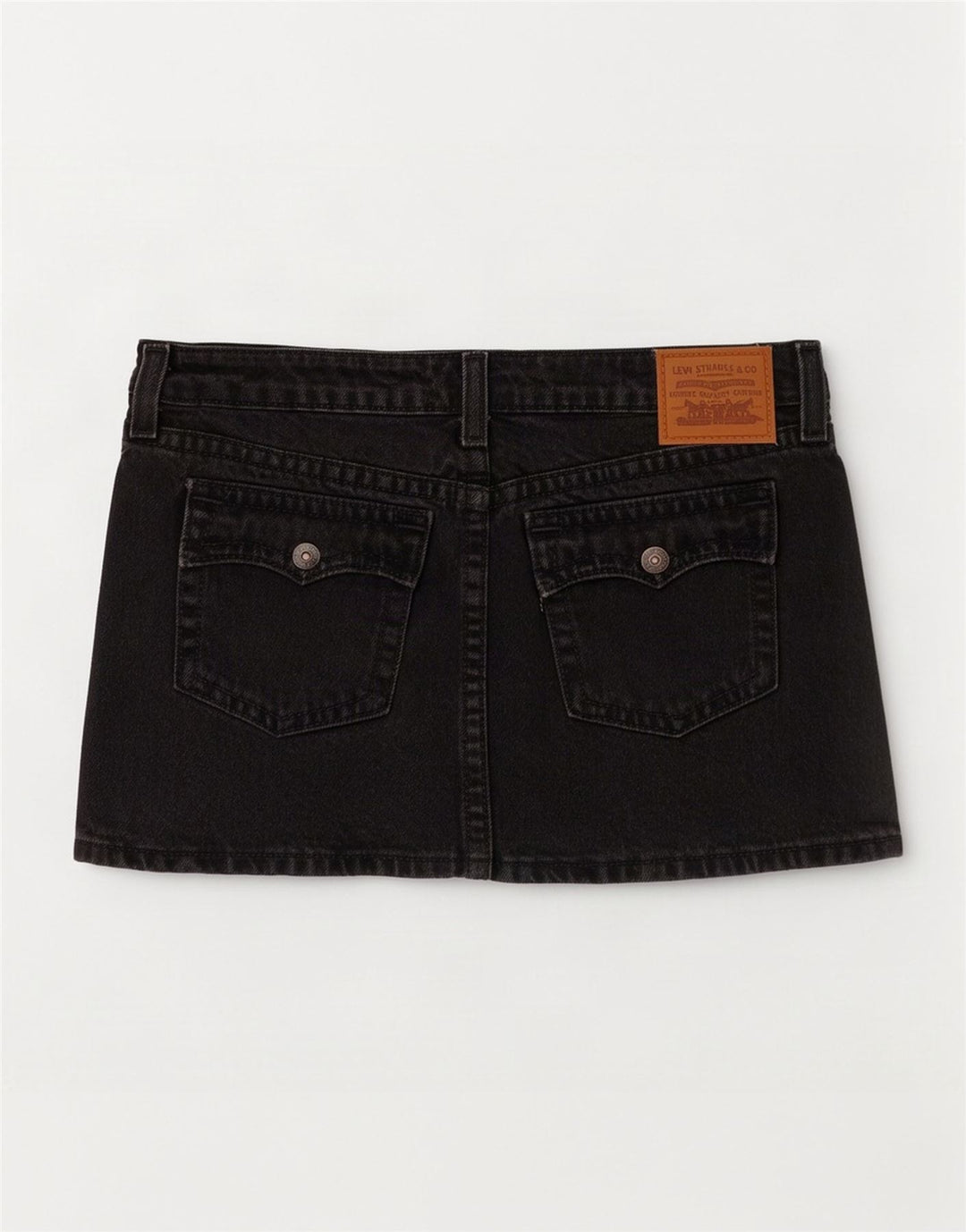 Mini gonna di jeans da donna Levi's W28 in cotone grigio medio