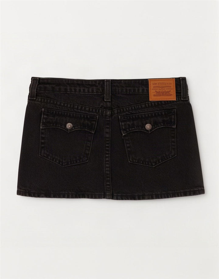 Mini gonna di jeans da donna Levi's W28 in cotone grigio medio