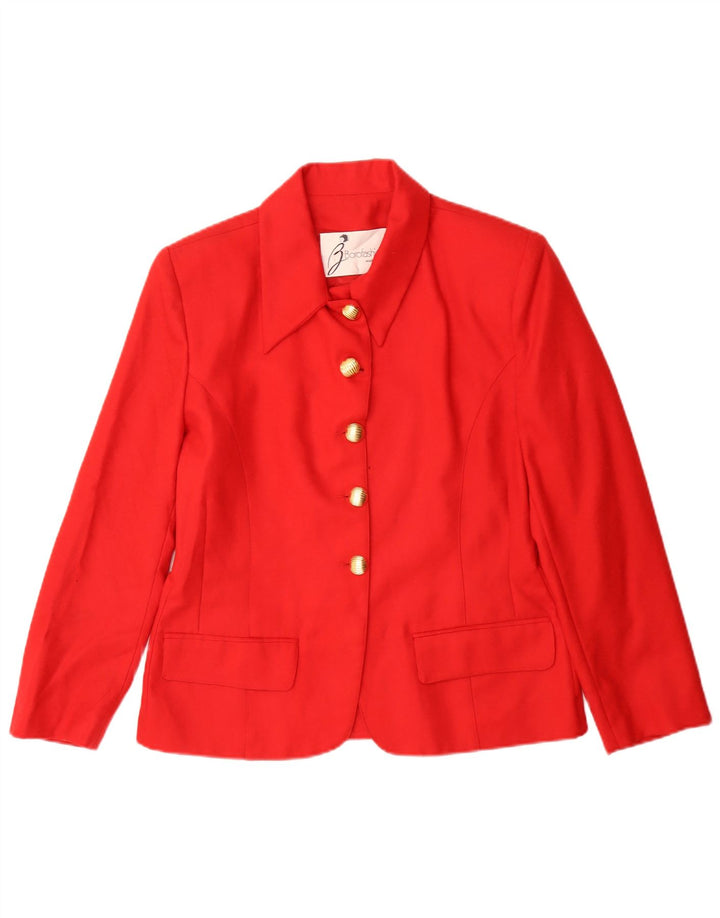Giacca blazer vintage da donna a 5 bottoni IT 44 lana rossa media classica
