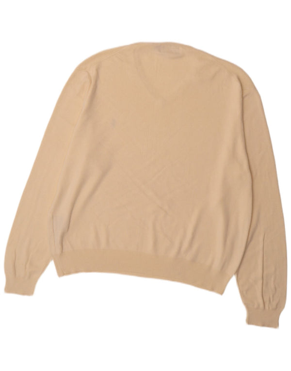 Maglione maglione con scollo a V da uomo Polo Ralph Lauren 2XL cotone beige