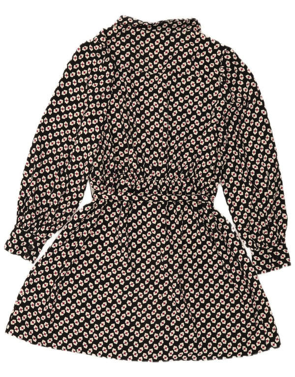 Abito camicia da donna Marks & Spencer UK 14 Grande poliestere geometrico nero