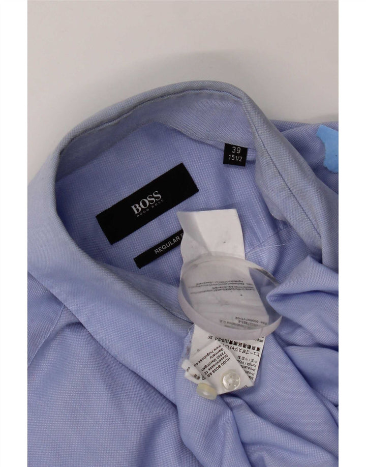 Camicia da uomo vestibilità regolare Hugo Boss taglia 39 cotone blu medio