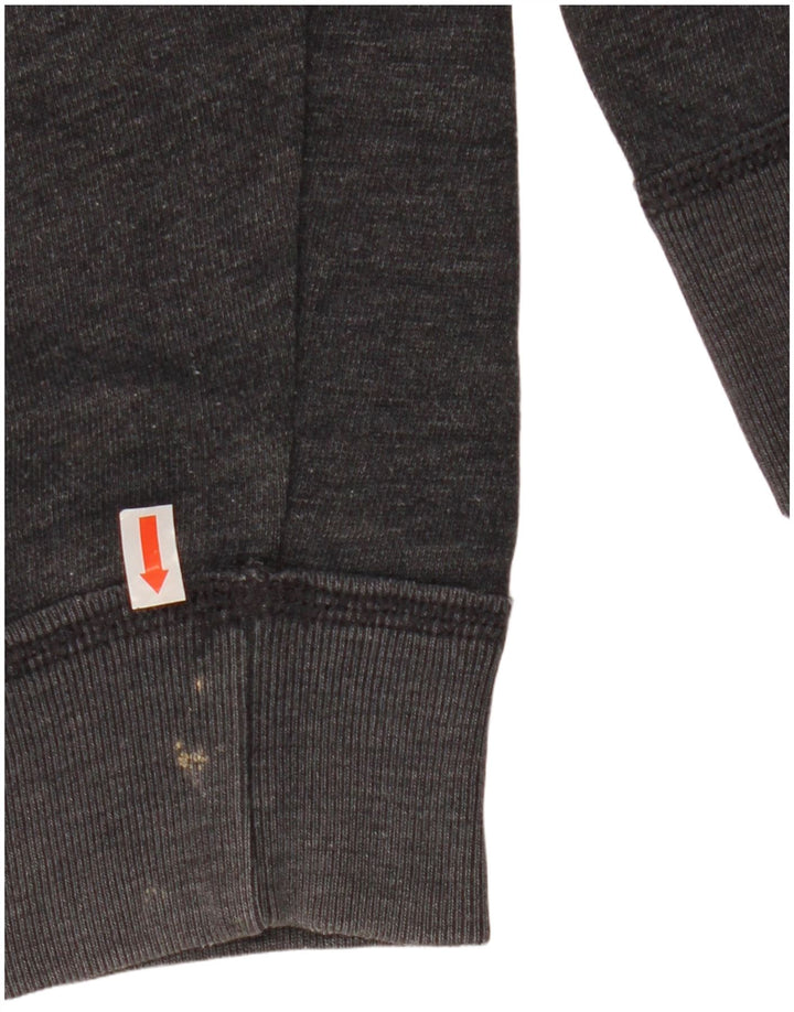 Maglione con cappuccio e zip grafica da uomo HOLLISTER in cotone grigio medio