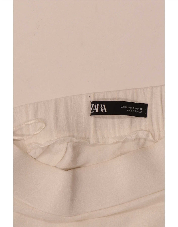 Gonna midi a vita alta da donna Zara piccola W26 bianca