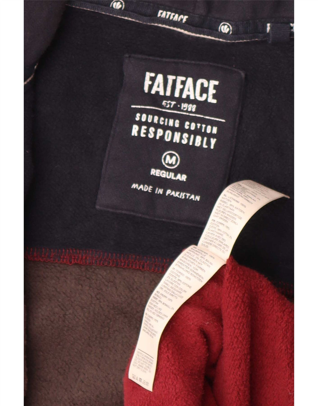 Felpa con cappuccio e zip da uomo Fat Face, blocco colore medio multicolore