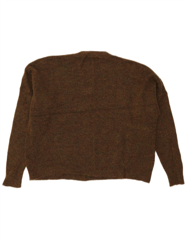 Maglione corto girocollo da donna Marks & Spencer UK 16 grande cachi
