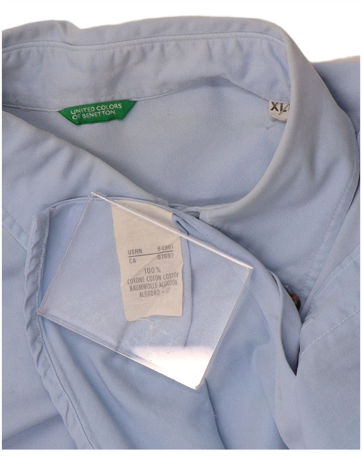 Camicia Benetton Uomo XL Cotone Blu