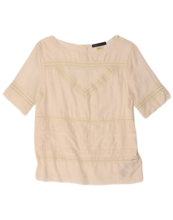 Camicetta oversize a maniche corte da donna Levi's US 0 XS a righe bianche
