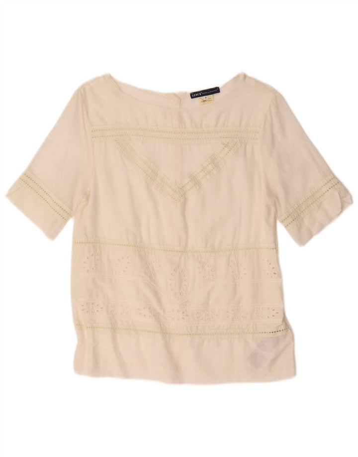 Camicetta oversize a maniche corte da donna Levi's US 0 XS a righe bianche