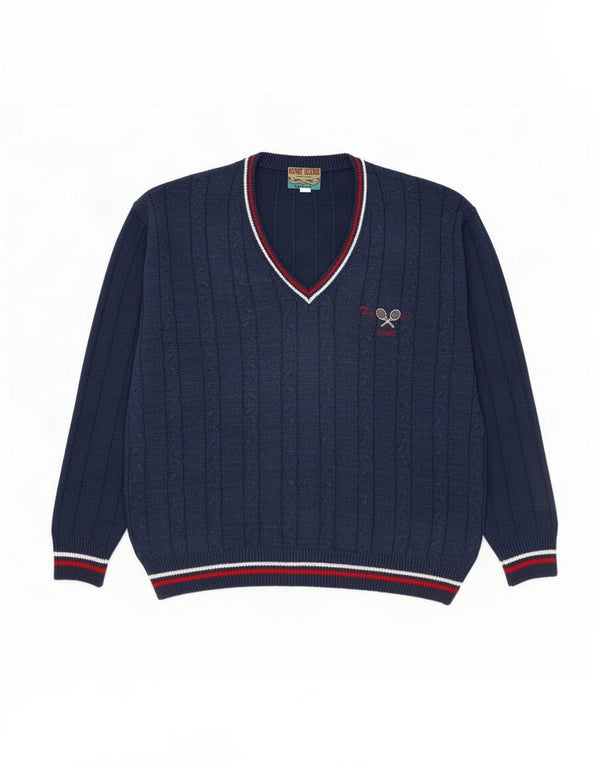 F.LLI Campagnolo Maglione da uomo con scollo a V IT 50 Medio Blu Navy