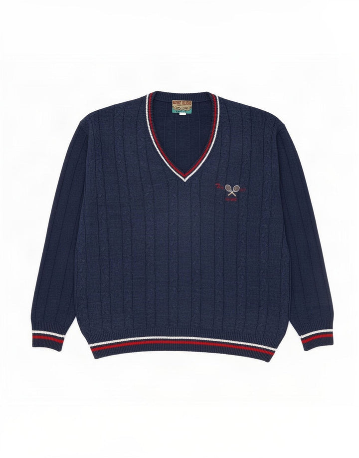 F.LLI Campagnolo Maglione da uomo con scollo a V IT 50 Medio Blu Navy