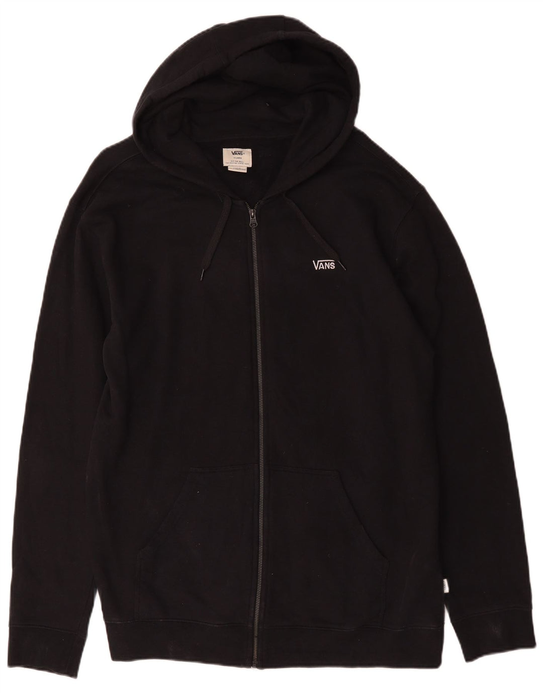 Felpa con cappuccio e zip da uomo Vans XL in cotone nero