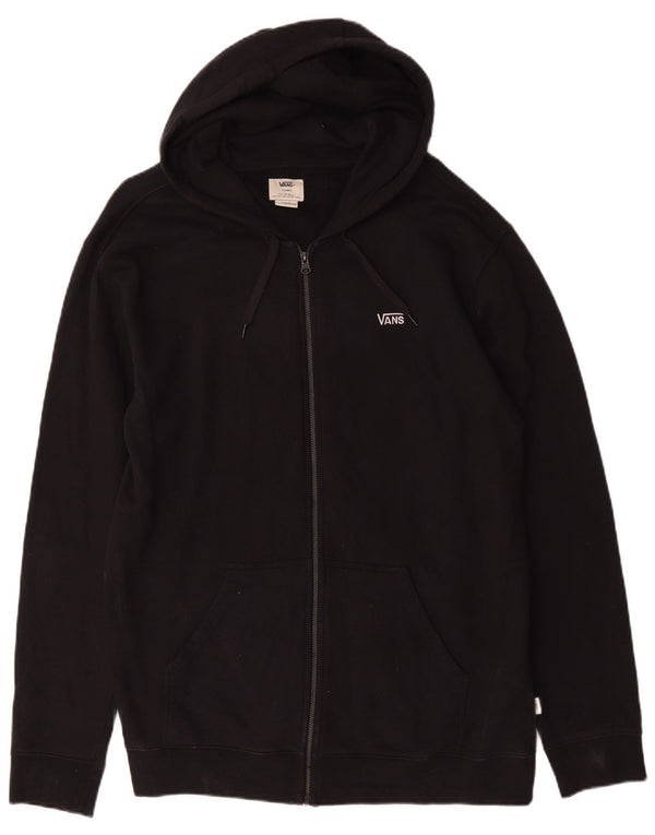 Felpa con cappuccio e zip da uomo Vans XL in cotone nero