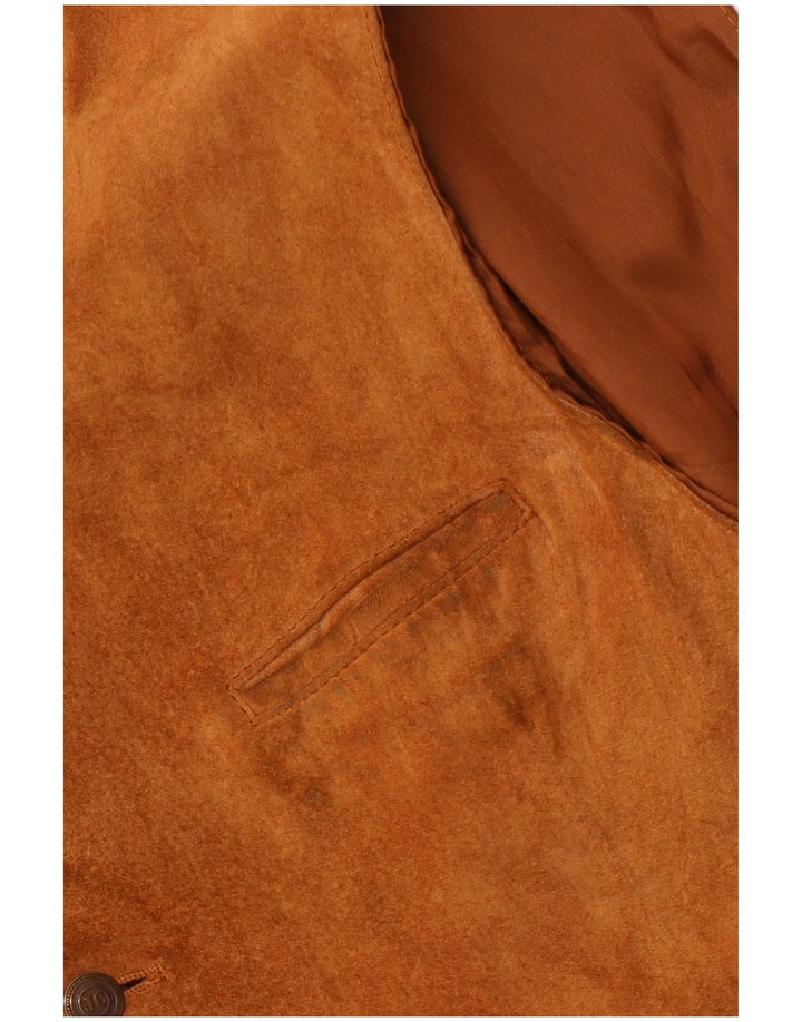 Gilet in pelle scamosciata da uomo Jey Coleman IT 48 Marrone medio