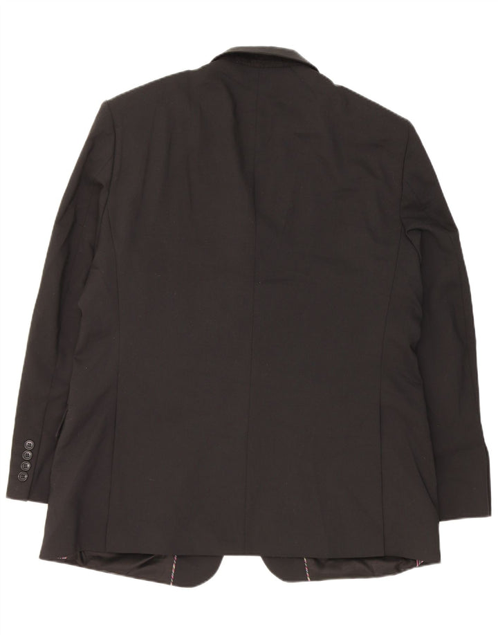 Giacca blazer a 2 bottoni Marks & Spencer da uomo UK 44 XL poliestere nero